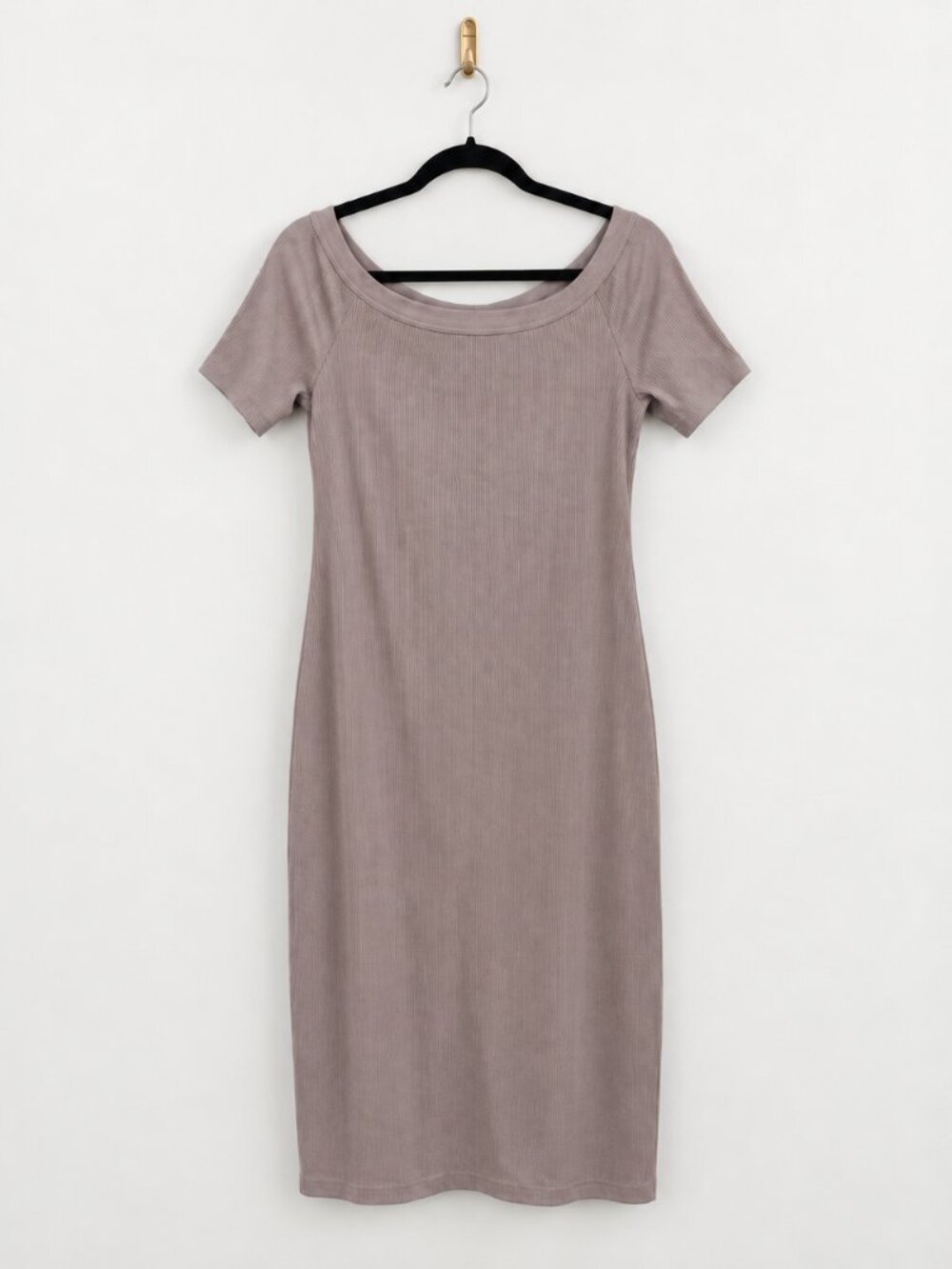 Light Brown Ribbed Maxi Dress